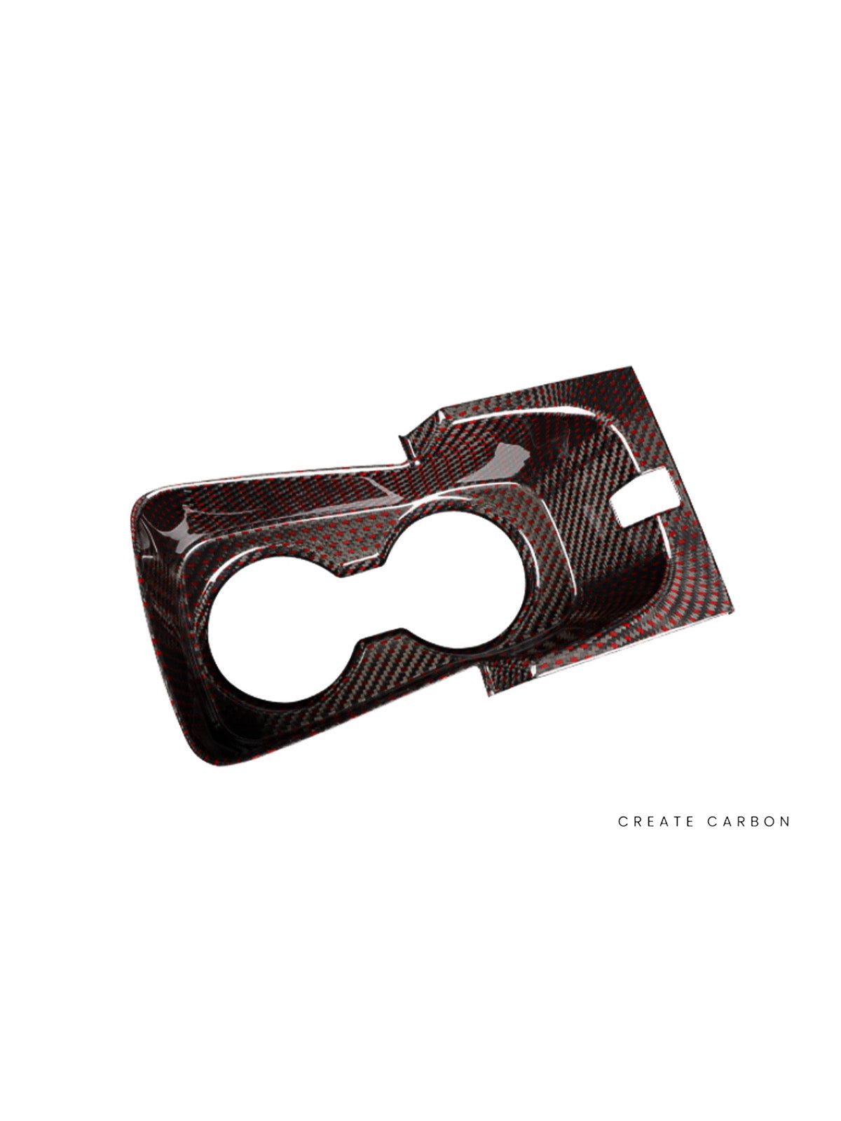 Dry carbon fiber front cup holder cover finish