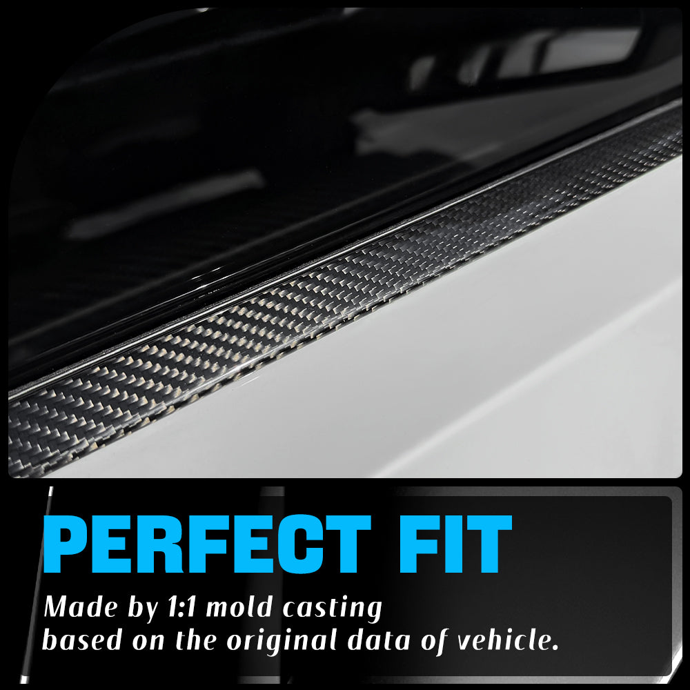 Create Carbon 4pcs Dry Carbon Fiber Window Molding Trim Covers For Tesla Cybertruck 2024+