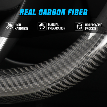Create Carbon Dry Carbon Fiber Steering Wheel Cover Set (2PCS) for Tesla Model 3 Highland & Model Y Juniper