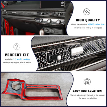 Create Carbon Dry Carbon Fiber Air Vent Frame Trim Kit for Honda Civic 11th Gen & Type R FL5 (RHD Only)