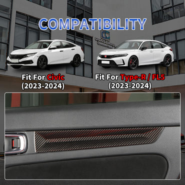Create Carbon Dry Carbon Fiber Door Panel Cover Trim for Honda Civic 11th Gen & Type R FL5