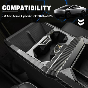 Create Carbon Dry Carbon Fiber Center Console Gear Shift Panel Cover for Tesla Cybertruck 2024-2026+