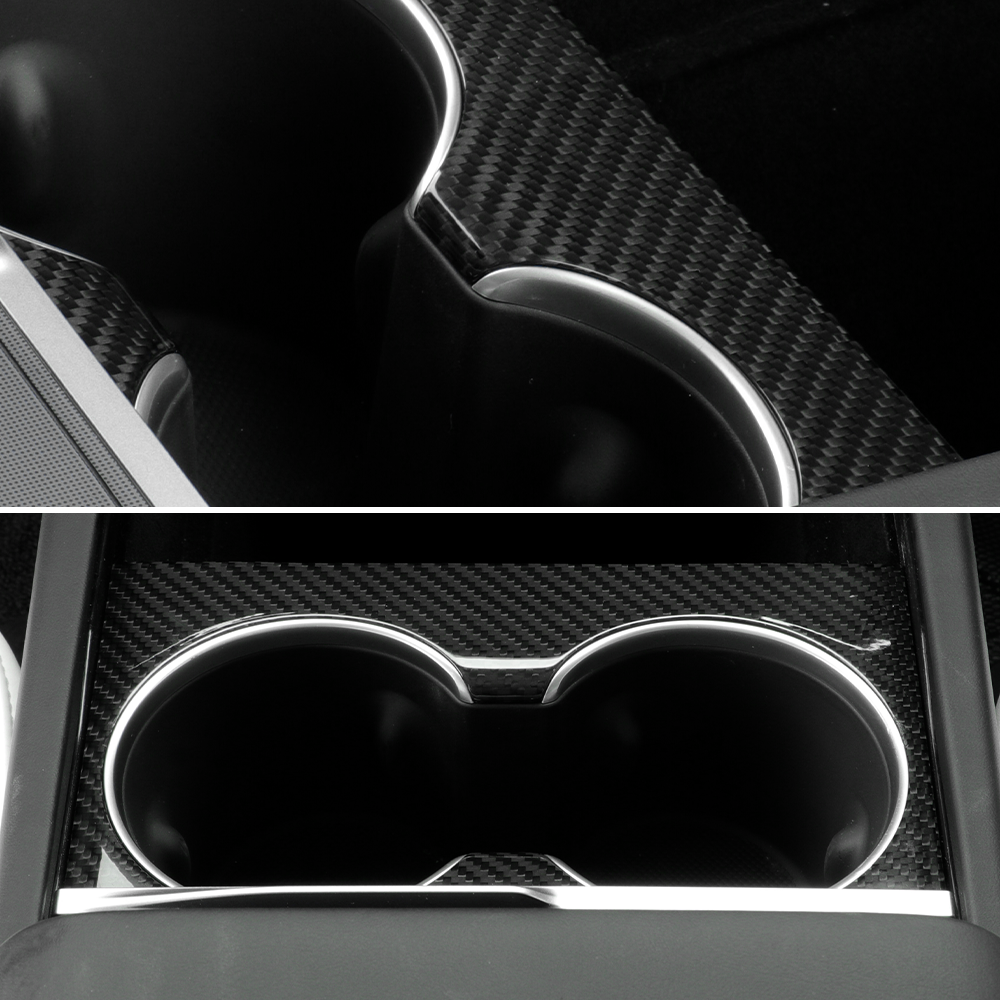 Create Carbon Dry Carbon Fiber Cup Holder Slot Cover for Tesla Model Y Juniper 2025-2026+