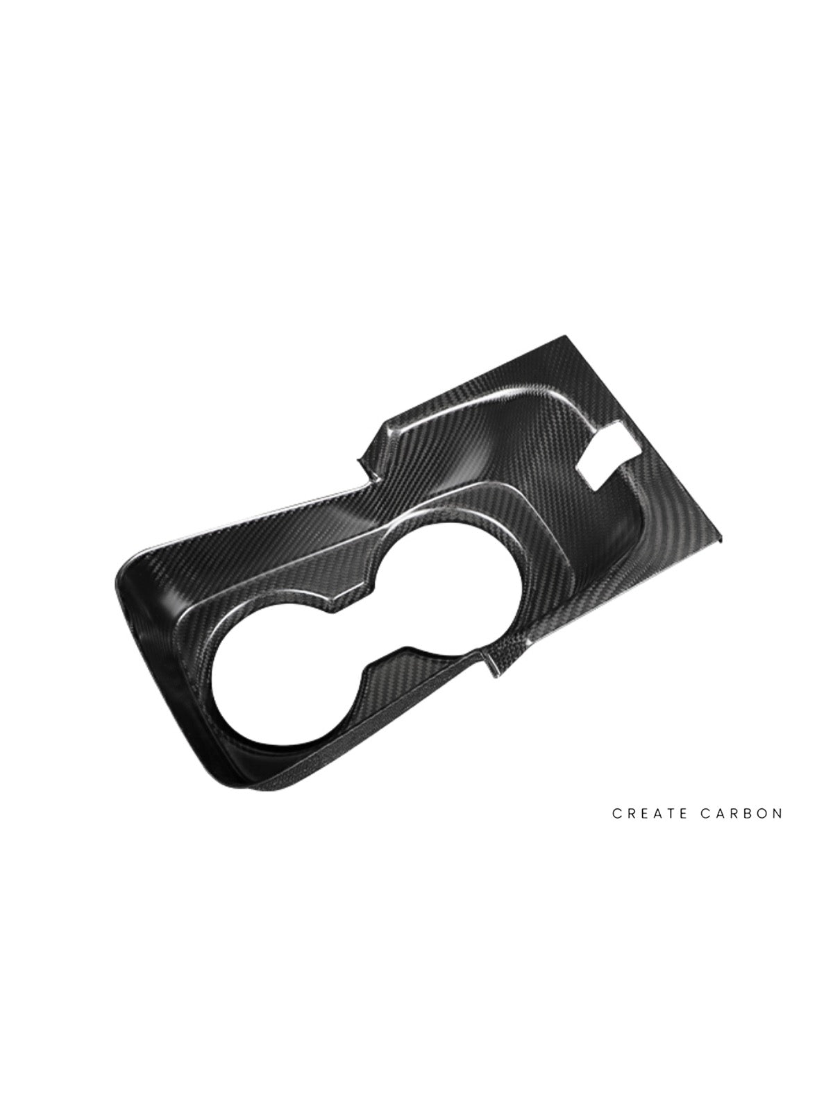 Full-cover front cup holder cover for Acura Integra Type S DE5 in dry carbon fiber