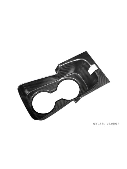 Full-cover front cup holder cover for Acura Integra Type S DE5 in dry carbon fiber