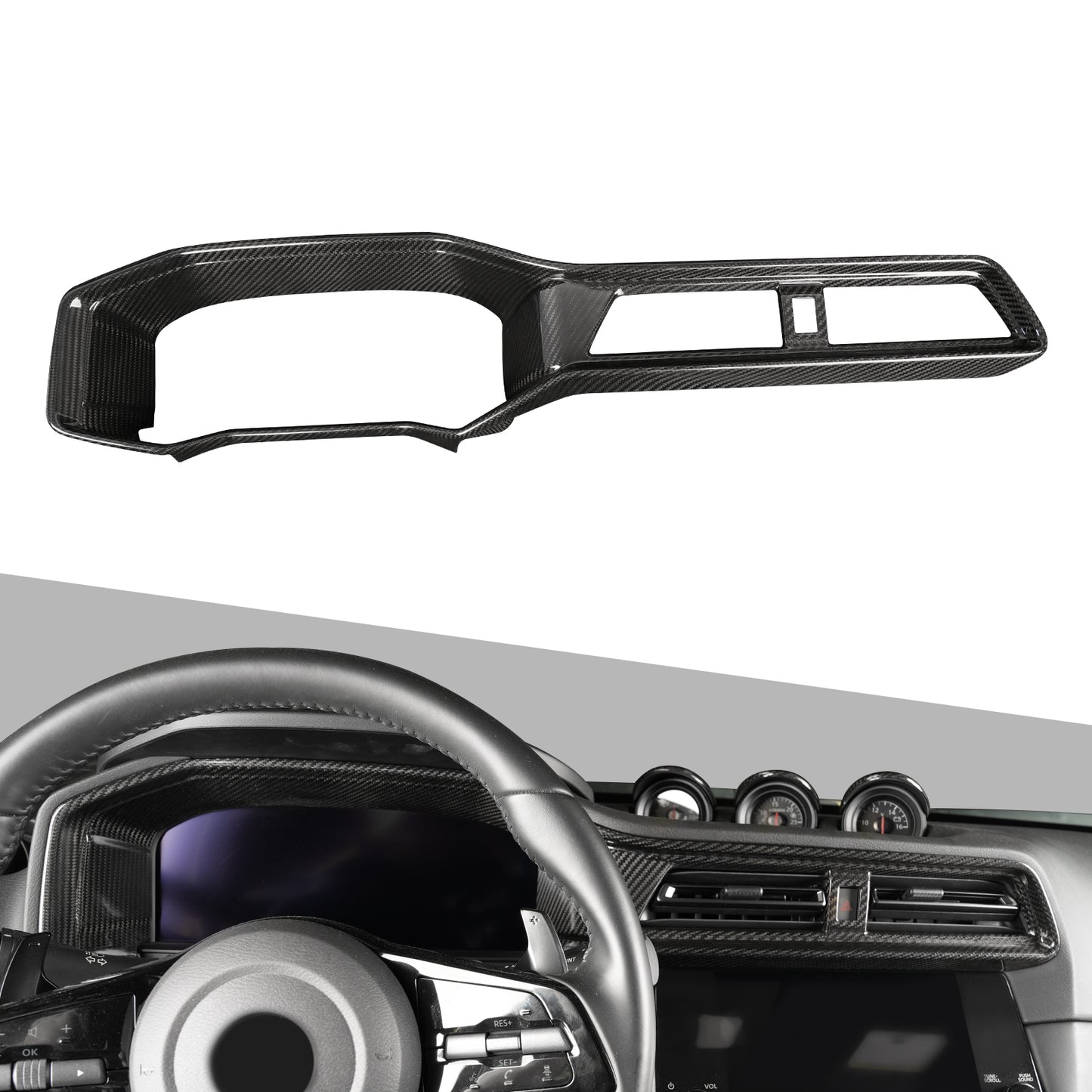CREATE CARBON Dry Carbon Fiber Gauge Cluster Hood Cover for Nissan Z / Fairlady Z RZ34 2023+