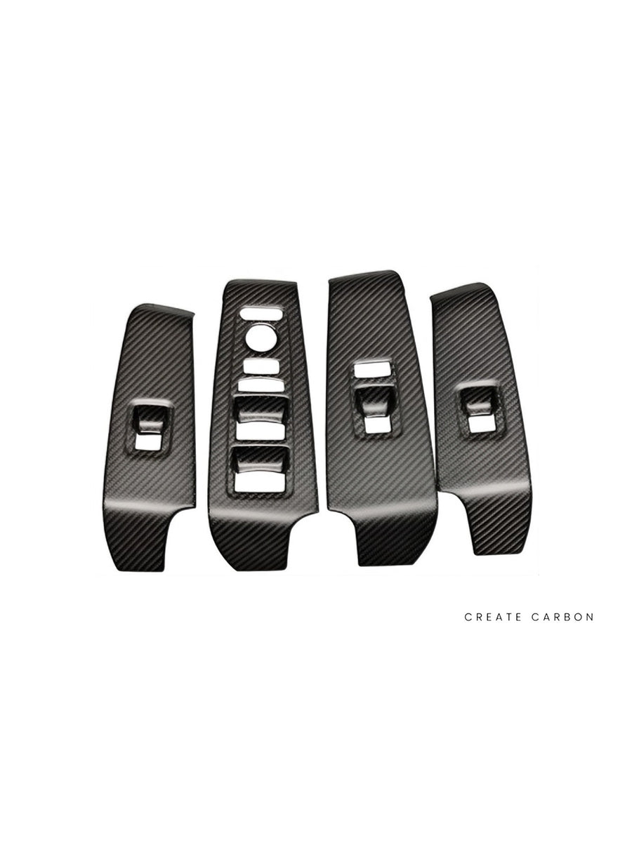 CREATE CARBON | Honda Civic Type R FL5 Window Switch Panel Covers, 4-Piece Set – Dry Carbon Fiber