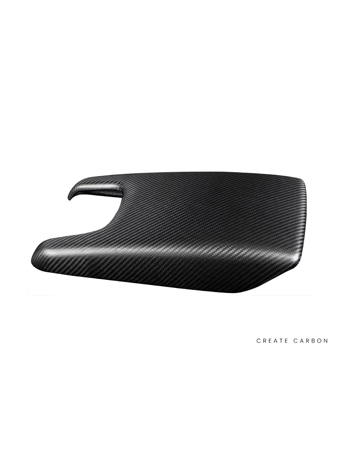 Honda Prelude BF1 2026+ dry carbon fiber center console armrest cover in gloss finish on a white background