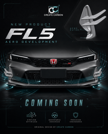 CREATE CARBON Dry Carbon Fiber Front Canard Set for Honda Civic Type R FL5 2023+｜Pre-Order