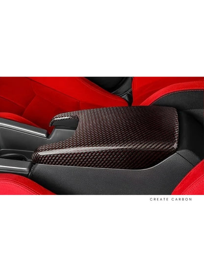 Dry carbon fiber armrest cover additional view