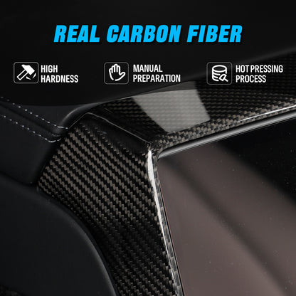 Create Carbon Carbon Fiber Rear Screen Frame Trim for Tesla Model 3 (2024+) & Model Y (2025+) | Highland & Juniper