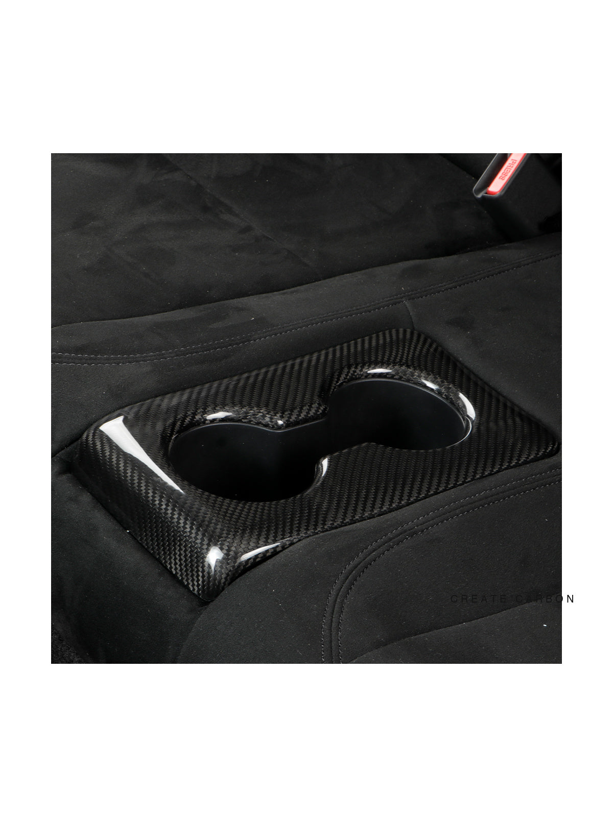 Matte dry carbon fiber rear cup holder trim for Acura Integra Type S DE5