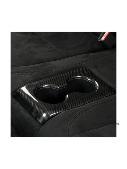 Matte dry carbon fiber rear cup holder trim for Acura Integra Type S DE5