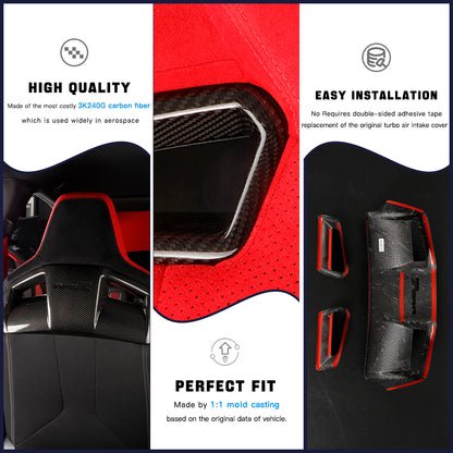 Create Carbon Dry Carbon Fiber Seat Back Trim Covers for Honda Civic 11th Gen & Type R FL5