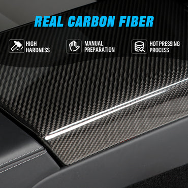 Create Carbon Dry Carbon Fiber Center Console Armrest Cover for Tesla Model Y Juniper 2025+