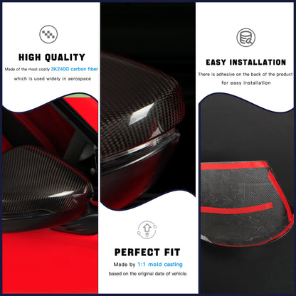Create Carbon 2pcs Real Carbon Fiber Side Mirror Cover Caps for Honda Civic 11th Gen FL5 Type R (2023-2026)
