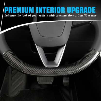 Create Carbon Dry Carbon Fiber Steering Wheel Cover Set (2PCS) for Tesla Model 3 Highland & Model Y Juniper