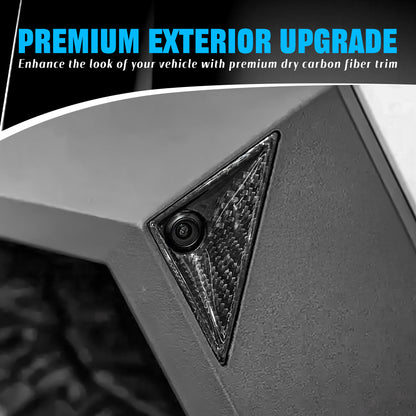 Create Carbon Dry Carbon Fiber Side Camera Covers for Tesla Cybertruck 2024-2026+