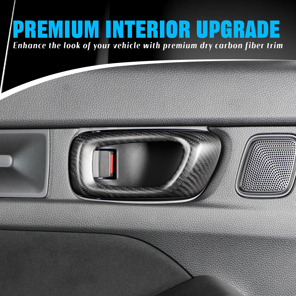 Create Carbon 4pcs Dry Carbon Fiber Inner Door Handle Cover For Honda Civic Typer FL5 2023+