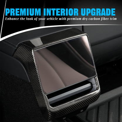 Create Carbon Carbon Fiber Rear Screen Frame Trim for Tesla Model 3 (2024+) & Model Y (2025+) | Highland & Juniper