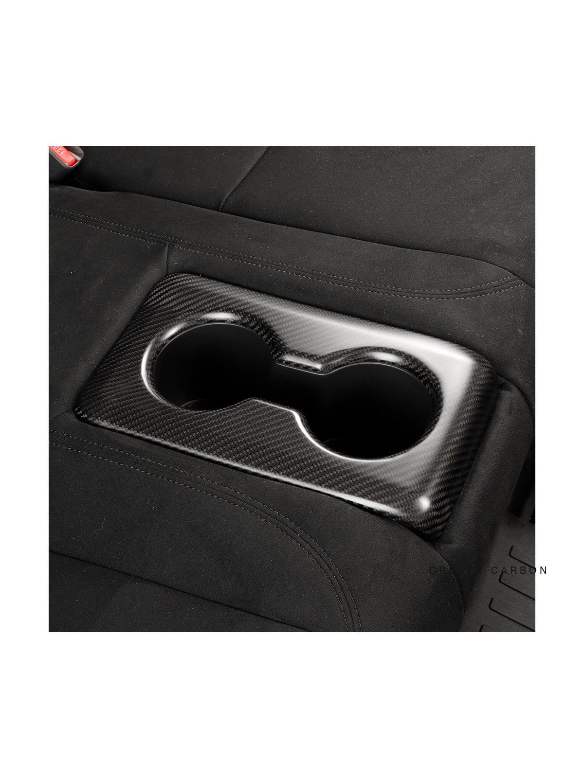 2024–2025 Acura Integra Type S DE5 carbon fiber rear cup holder trim close-up