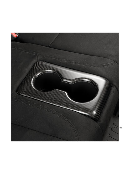 2024–2025 Acura Integra Type S DE5 carbon fiber rear cup holder trim close-up