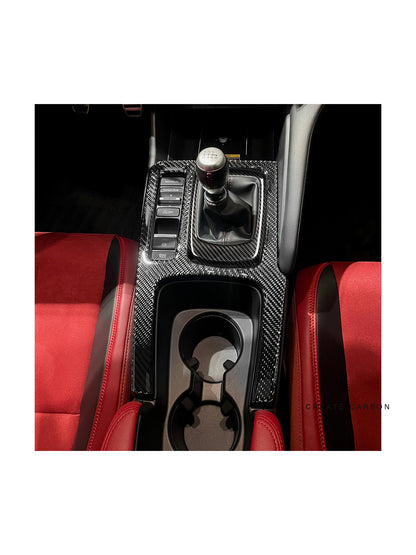 Matte dry carbon fiber center console panel trim for Acura Integra Type S DE5