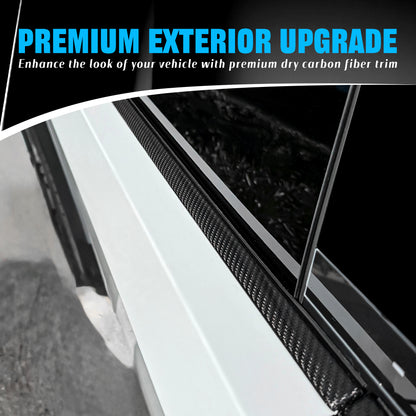Create Carbon 4pcs Dry Carbon Fiber Window Molding Trim Covers For Tesla Cybertruck 2024+