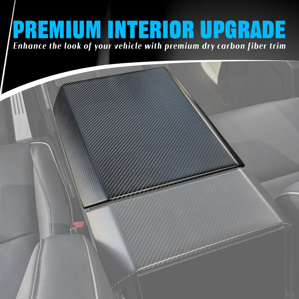 Create Carbon Dry Carbon Fiber Center Console Armrest Box Panel Cover for Tesla Cybertruck 2024-2026+