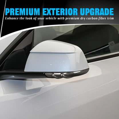 Create Carbon Premium Dry Carbon Fiber Side Mirror Strip Cover Set for Tesla Model Y Juniper 2025+