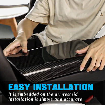 Create Carbon Dry Carbon Fiber Center Console Armrest Cover for Tesla Model Y Juniper 2025+