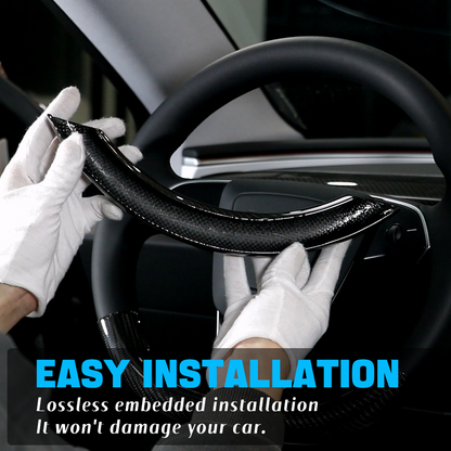 Create Carbon Dry Carbon Fiber Steering Wheel Cover Set (2PCS) for Tesla Model 3 Highland & Model Y Juniper