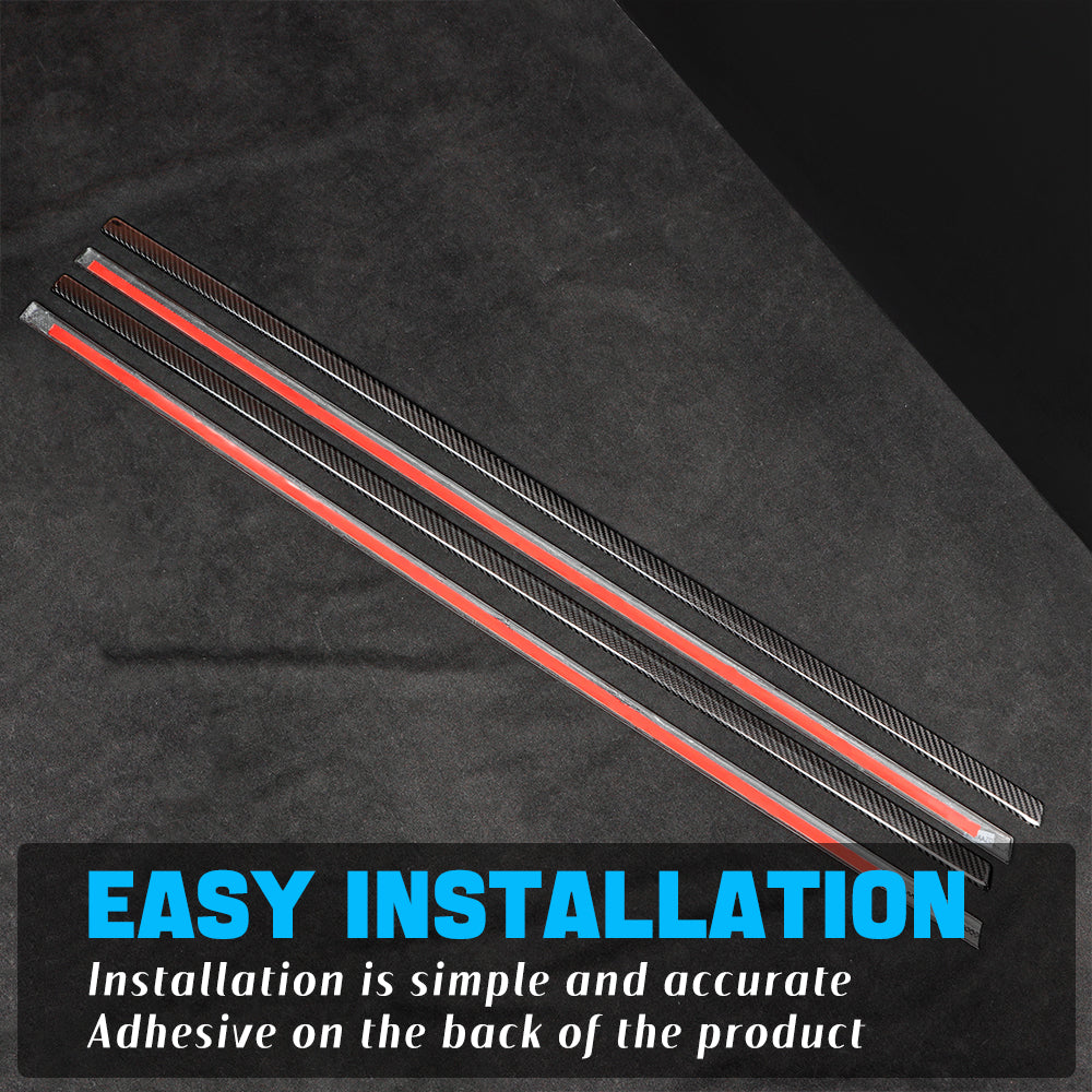 Create Carbon 4pcs Dry Carbon Fiber Window Molding Trim Covers For Tesla Cybertruck 2024+