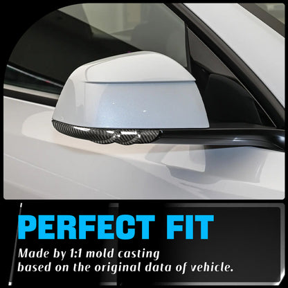 Create Carbon Premium Dry Carbon Fiber Side Mirror Strip Cover Set for Tesla Model Y Juniper 2025+
