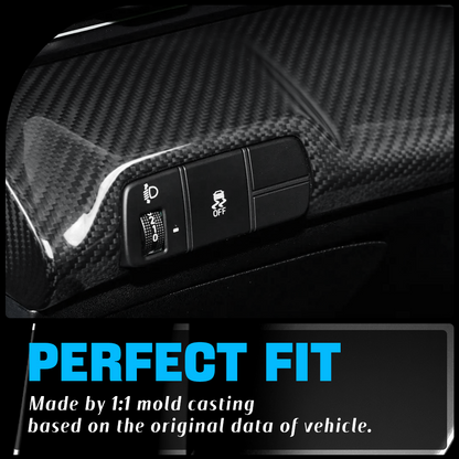 Real Dry Carbon Fiber Headlight Switch Panel Cover for Hyundai Elantra N 2022+ Interior Trim (LHD