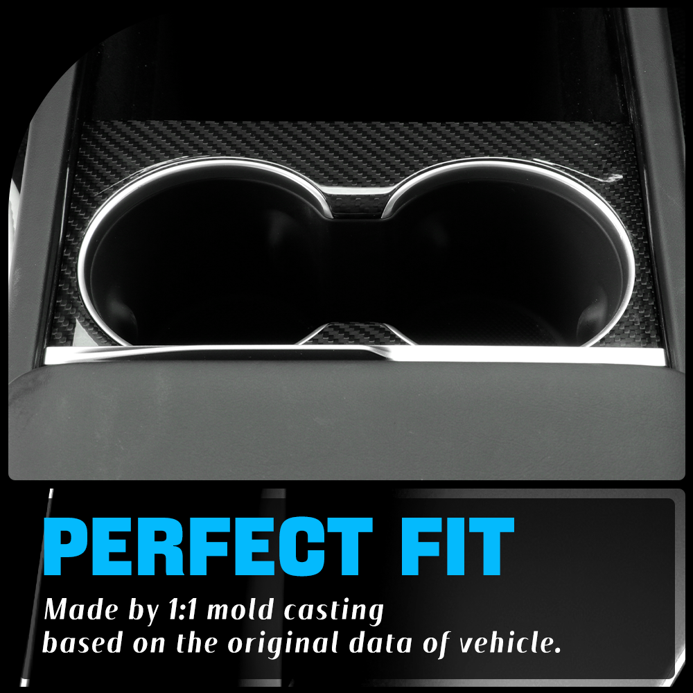 Create Carbon Dry Carbon Fiber Cup Holder Slot Cover for Tesla Model Y Juniper 2025-2026+