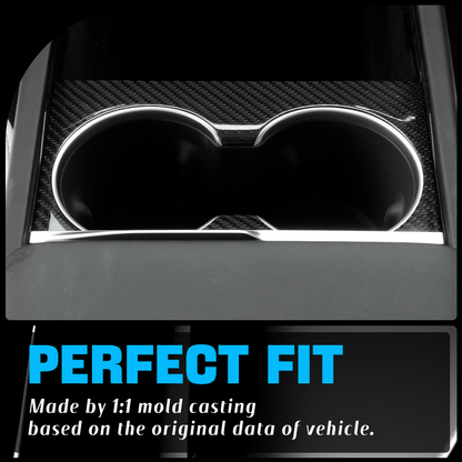 Create Carbon Dry Carbon Fiber Cup Holder Slot Cover for Tesla Model Y Juniper 2025-2026+