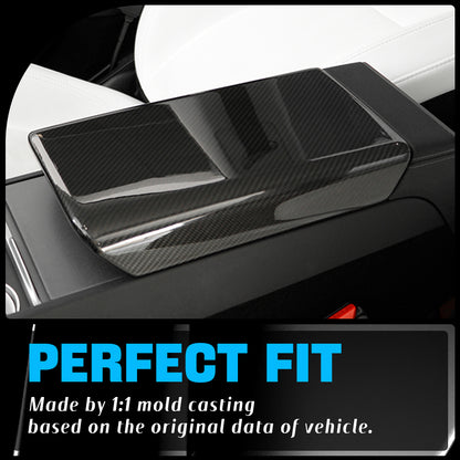 Create Carbon Dry Carbon Fiber Center Console Armrest Cover for Tesla Model Y Juniper 2025+
