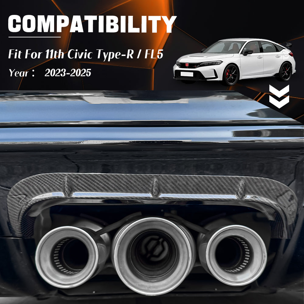 Create Carbon Dry Carbon Fiber Rear Exhaust Trim Cover for Honda Civic Type R FL5
