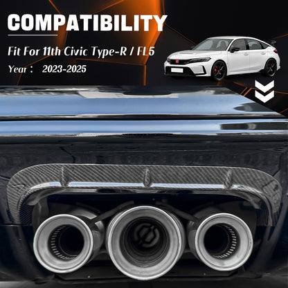 Create Carbon Dry Carbon Fiber Rear Exhaust Trim Cover for Honda Civic Type R FL5