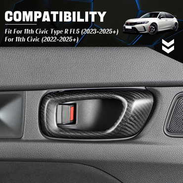 Create Carbon 4pcs Dry Carbon Fiber Inner Door Handle Cover For Honda Civic Typer FL5 2023+
