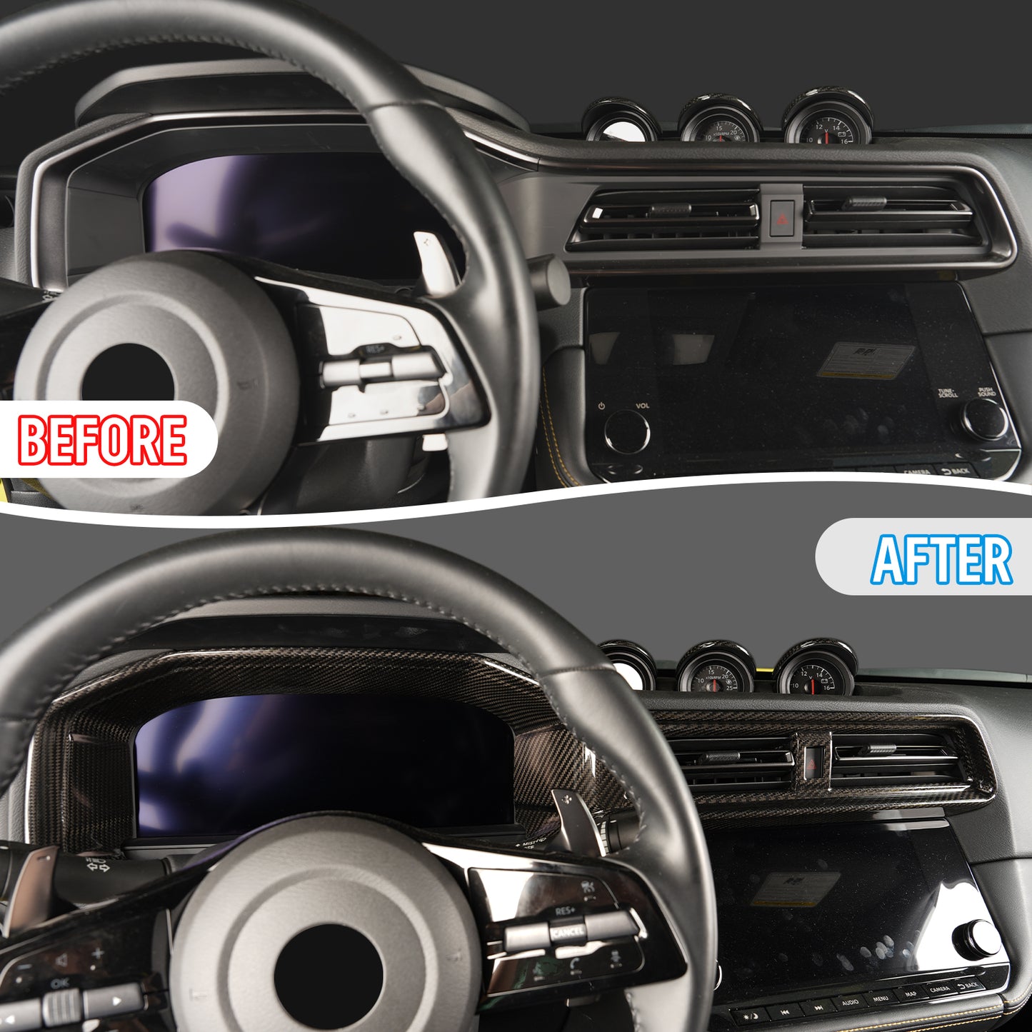 CREATE CARBON Dry Carbon Fiber Gauge Cluster Hood Cover for Nissan Z / Fairlady Z RZ34 2023+