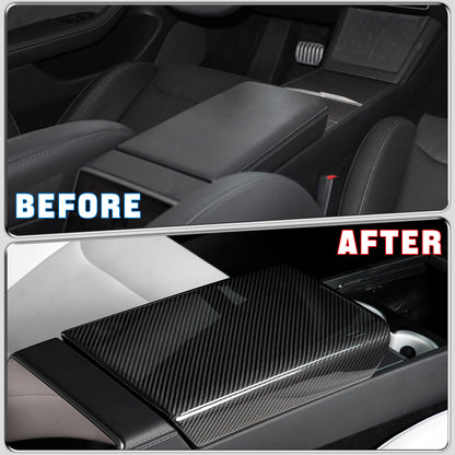 Create Carbon Dry Carbon Fiber Center Console Armrest Cover for Tesla Model Y Juniper 2025+
