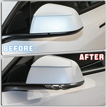 Create Carbon Premium Dry Carbon Fiber Side Mirror Strip Cover Set for Tesla Model Y Juniper 2025+