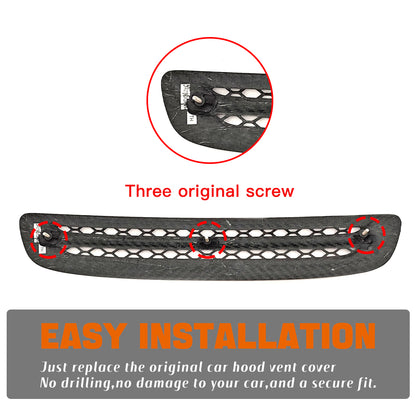Carbon fiber hood vent replacement installed on Honda Civic Type R FL5