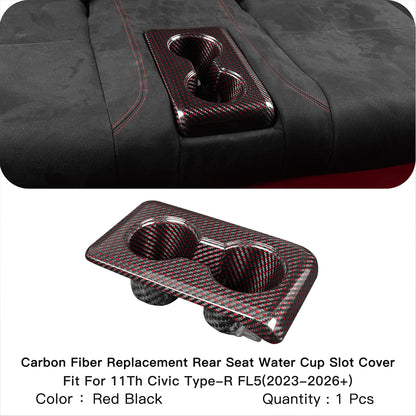 Create Carbon Dry Carbon Fiber Rear Cup Holder Replacement for HONDA CIVIC Type R FL5