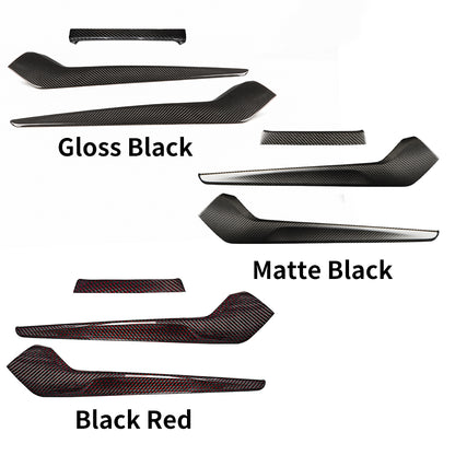 CREATE CARBON Dry Carbon Fiber Center Console Side Trim Covers 3-Piece Set for Honda Civic FL & Type R FL5