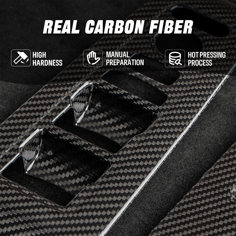 CREATE CARBON Dry Carbon Fiber Window Switch Panel Covers 4-Piece Set for Honda Civic FL / Civic Type R FL5