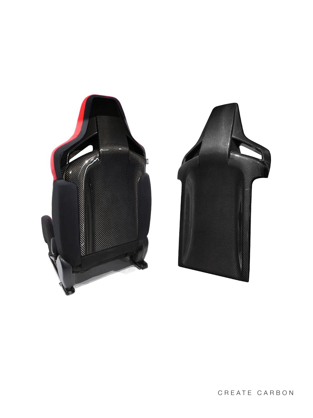 CREATECARBON dry carbon fiber front seat back covers for 2017–2021 Honda Civic Type R FK8
