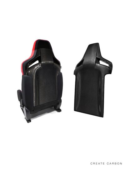 CREATECARBON dry carbon fiber front seat back covers for 2017–2021 Honda Civic Type R FK8